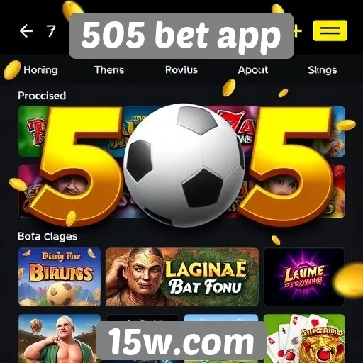 Variedade de jogos disponíveis no 505 bet app